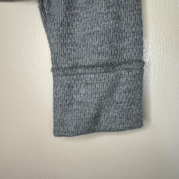 THREE DOTS womens size small S thermal button gray long sleeve henley top shirt - Picture 7 of 9